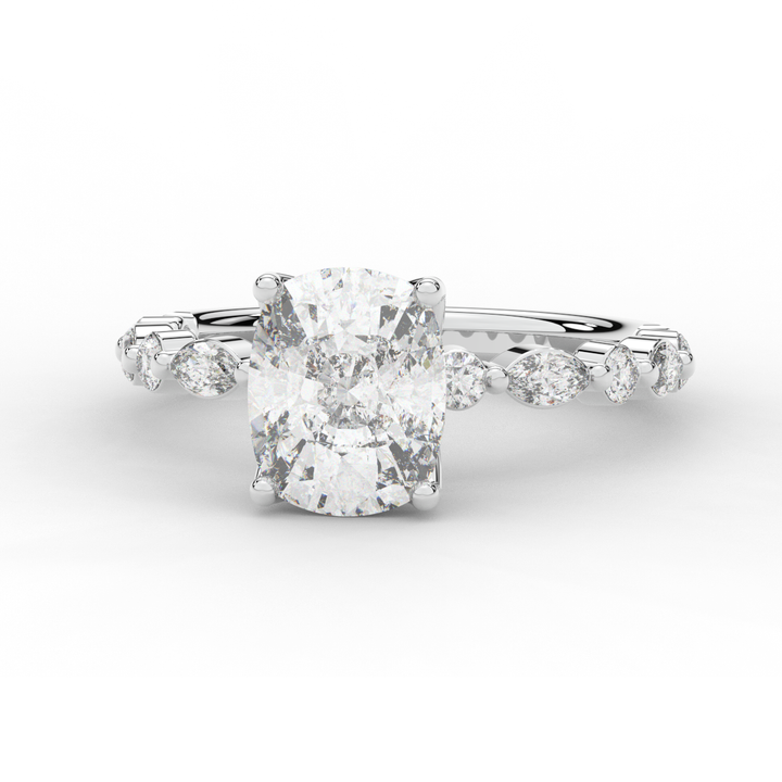 2.60CT.TW CUSHION LAB DIAMOND SOLITAIRE ENGAGEMENT RING - Nazarelle
