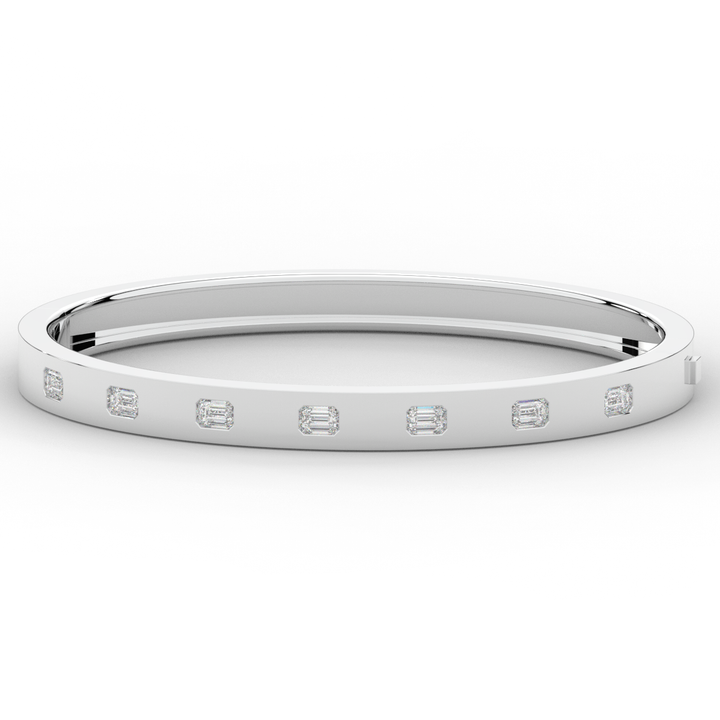 1.25CT.TW ROUND LAB DIAMOND BEZEL SET BANGLE - Nazarelle