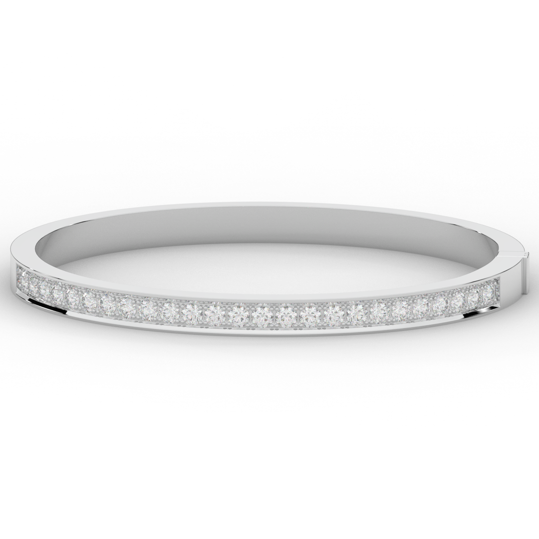 1.25CT.TW ROUND LAB DIAMOND BANGLE - Nazarelle