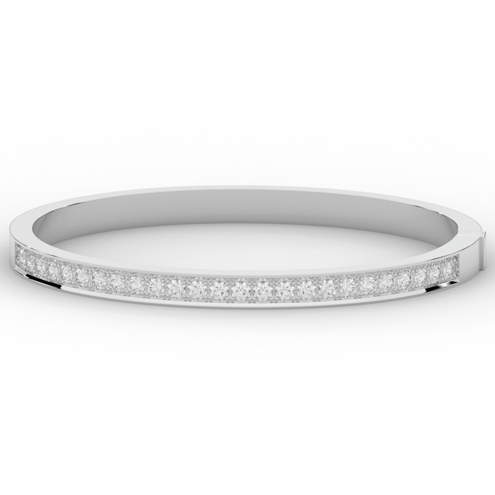 1.25CT.TW ROUND LAB DIAMOND BANGLE - Nazarelle