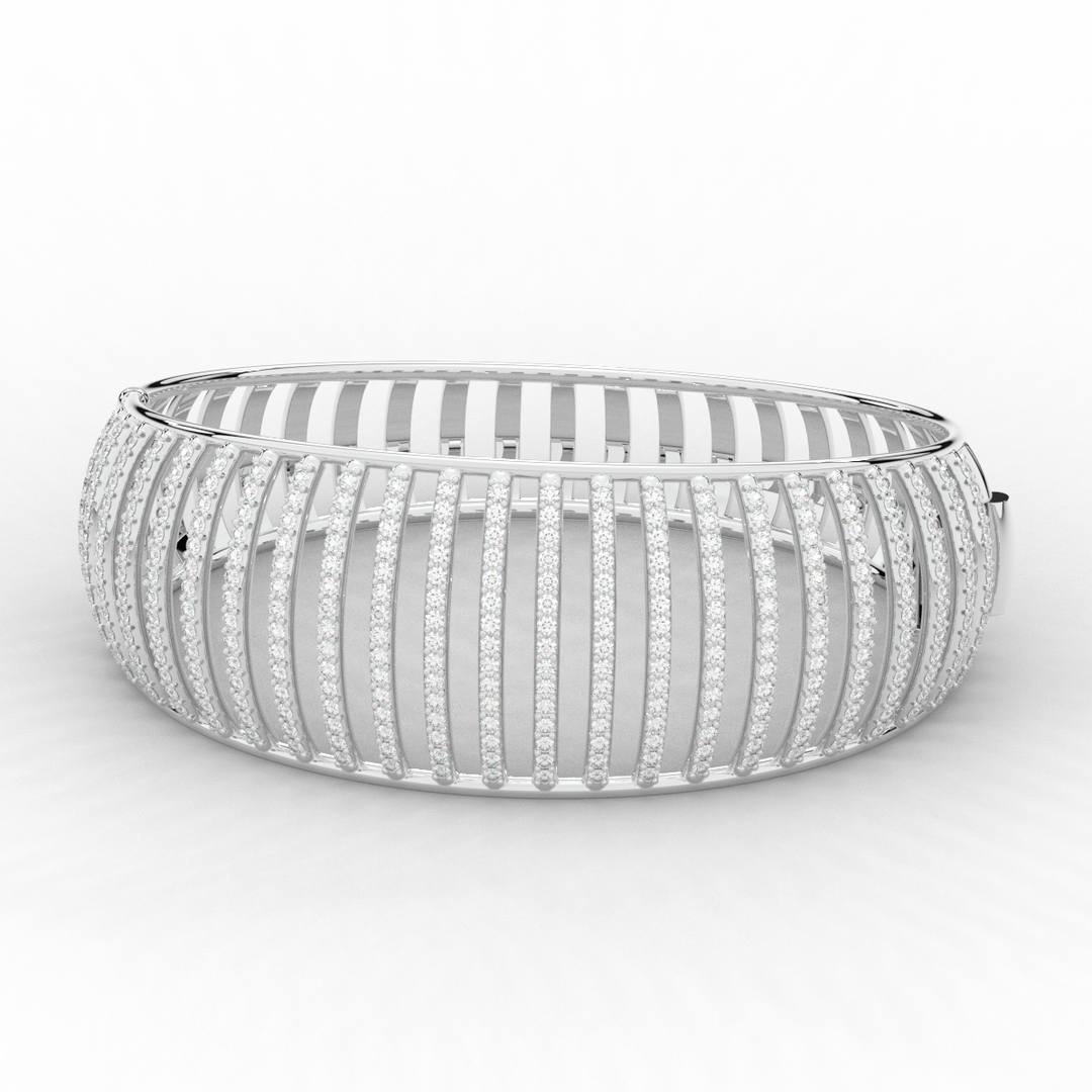 4.00CT.TW ROUND LAB DIAMOND BANGLE - Nazarelle