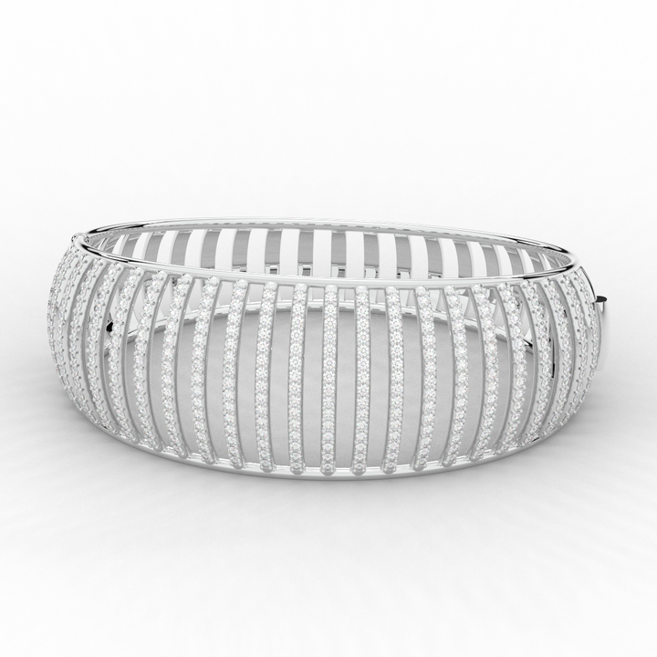 4.00CT.TW ROUND LAB DIAMOND BANGLE - Nazarelle