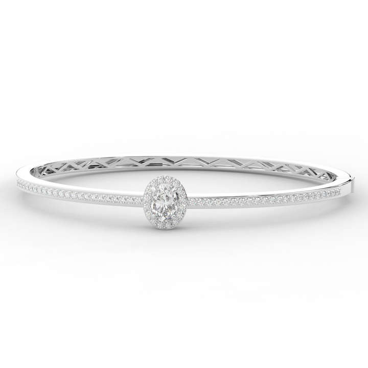 1.40CT.TW OVAL AND ROUND LAB DIAMOND BANGLE - Nazarelle