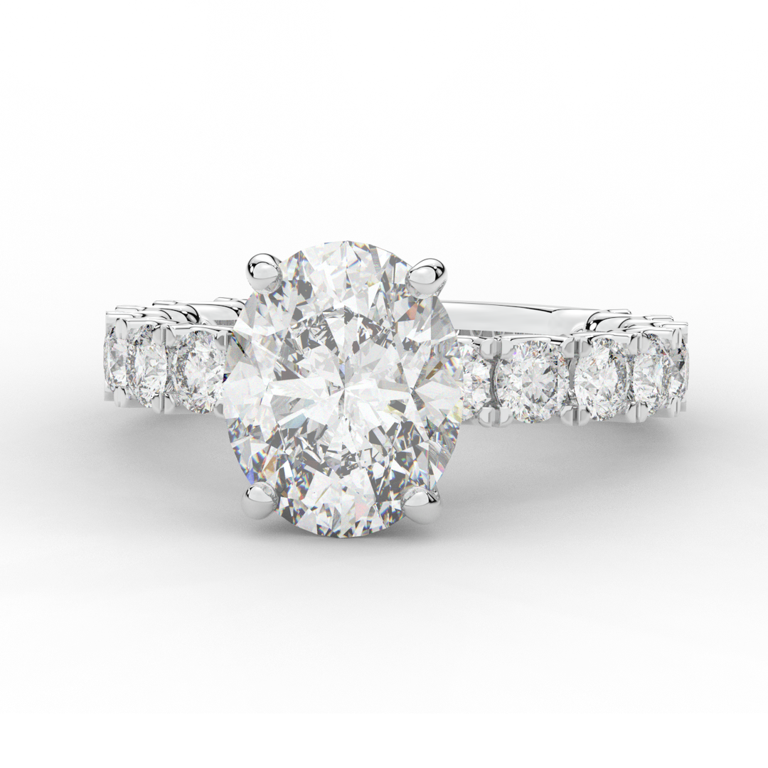 4.35CT.TW OVAL LAB DIAMOND ENGAGEMENT RING - Nazarelle
