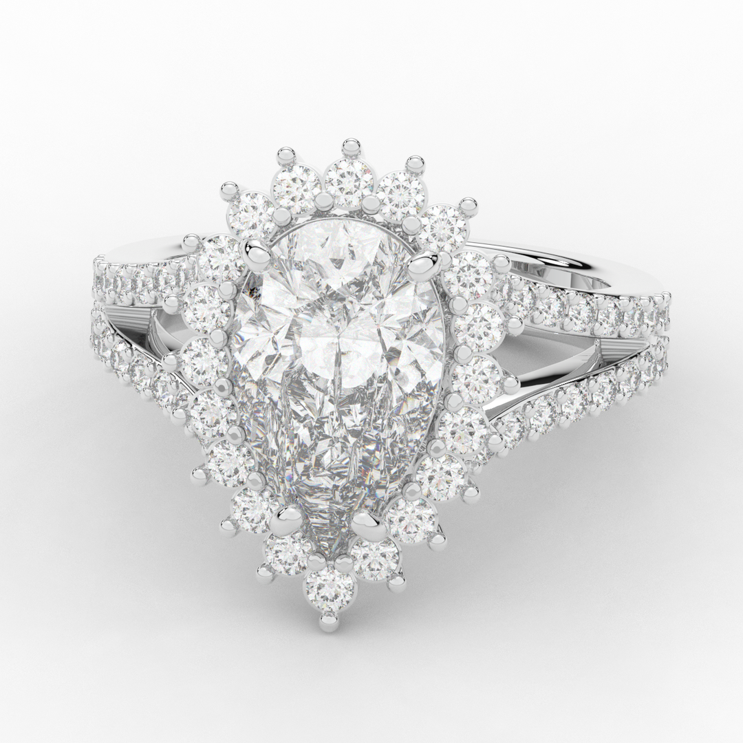 3.60CT.TW ROUND LAB DIAMOND ENGAGEMENT RING - Nazarelle