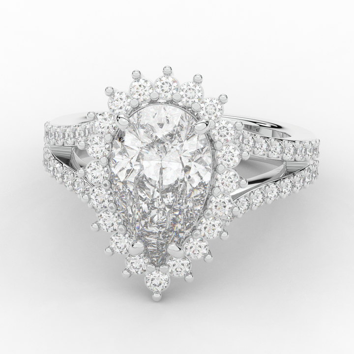 3.60CT.TW ROUND LAB DIAMOND ENGAGEMENT RING - Nazarelle
