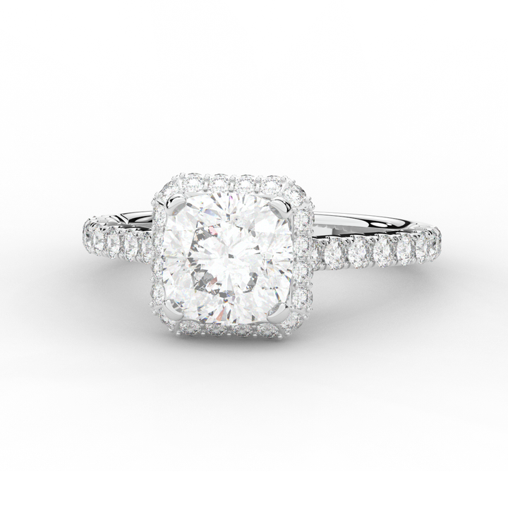 2.75CT.TW CUSHION LAB DIAMOND HALO ENGAGEMENT RING - Nazarelle