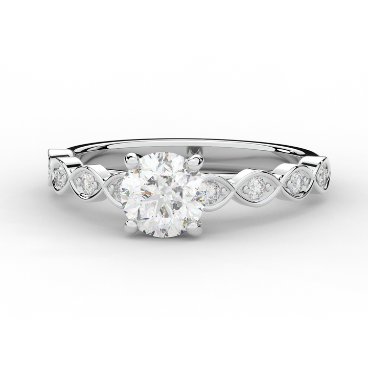 1.15CT.TW ROUND LAB DIAMOND SOLITAIRE ENGAGEMENT RING - Nazarelle