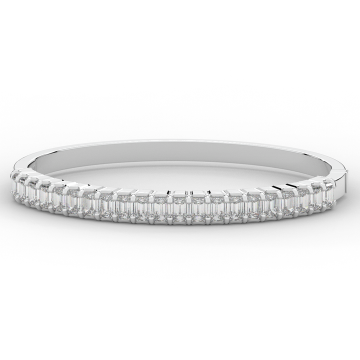 6.50CT.TW EMERALD CUT LAB DIAMOND BANGLE - Nazarelle