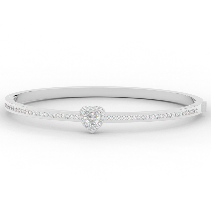 1.65CT.TW HEART AND ROUND LAB DIAMOND  BANGLE - Nazarelle