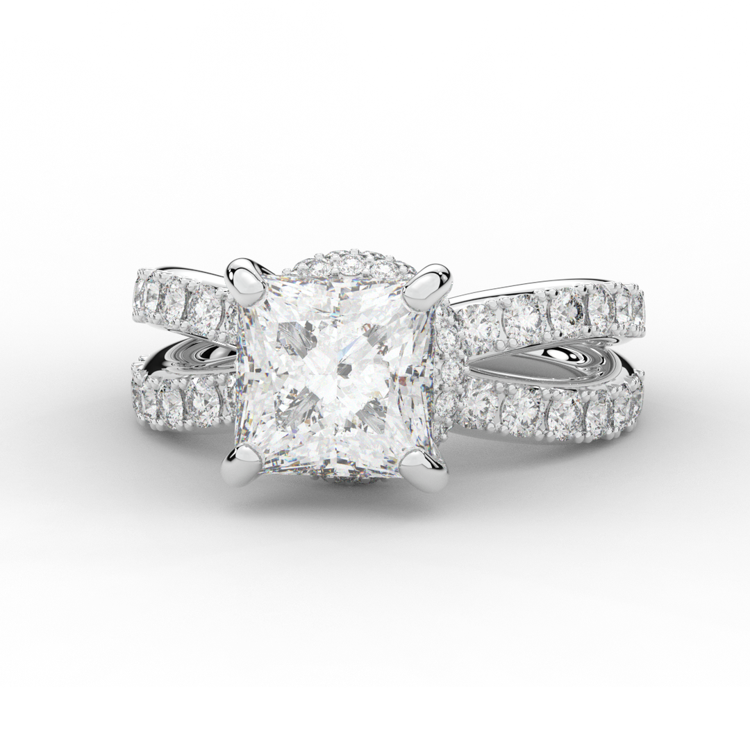 5.25CT.TW PRINCESS LAB DIAMOND ENGAGEMENT RING - Nazarelle