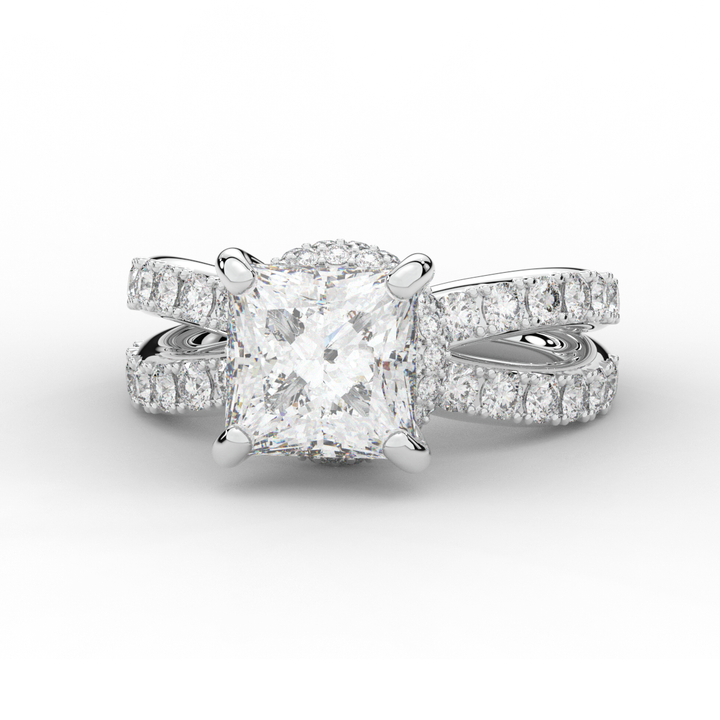 5.25CT.TW PRINCESS LAB DIAMOND ENGAGEMENT RING - Nazarelle