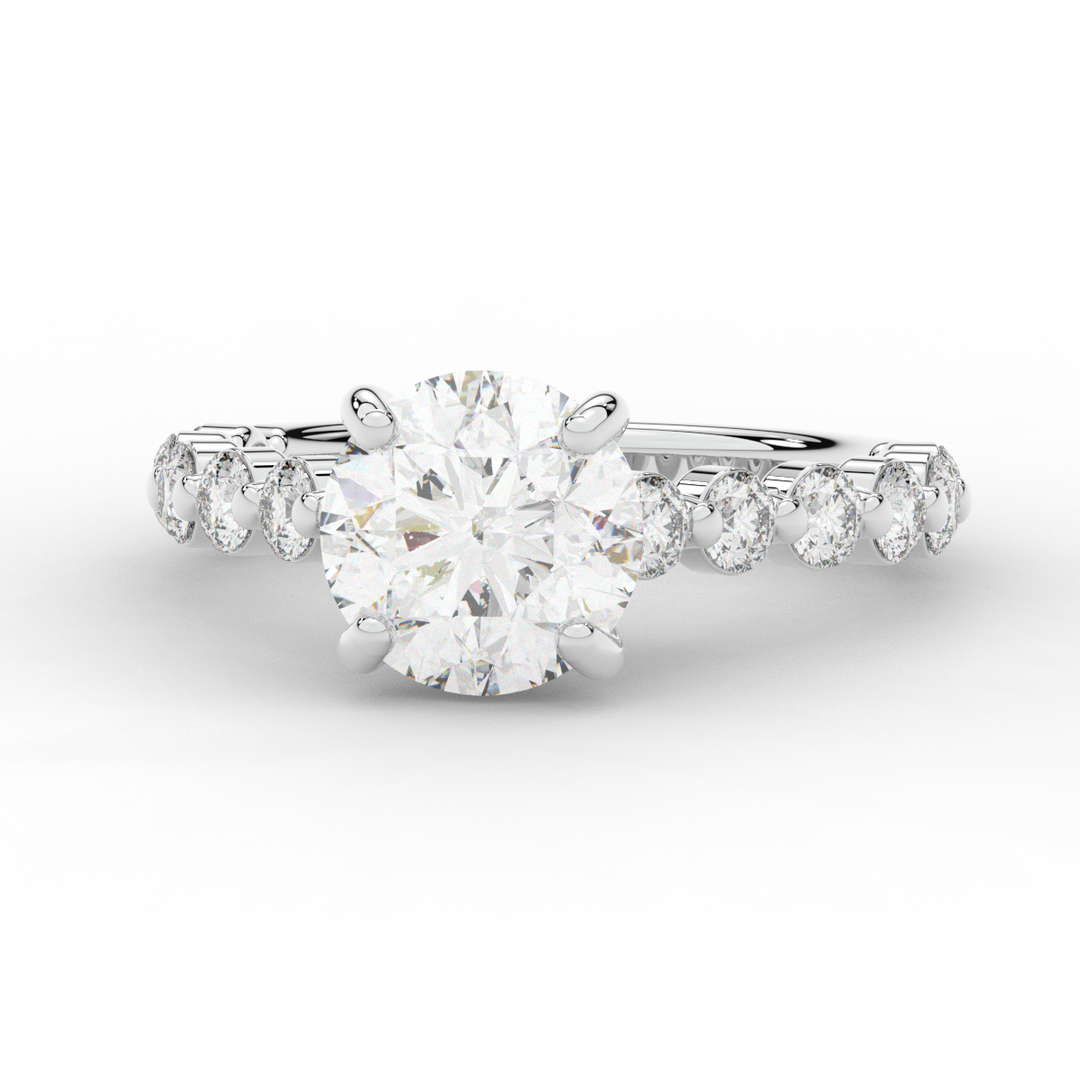 3.90CT.TW ROUND LAB DIAMOND ENGAGEMENT RING - Nazarelle