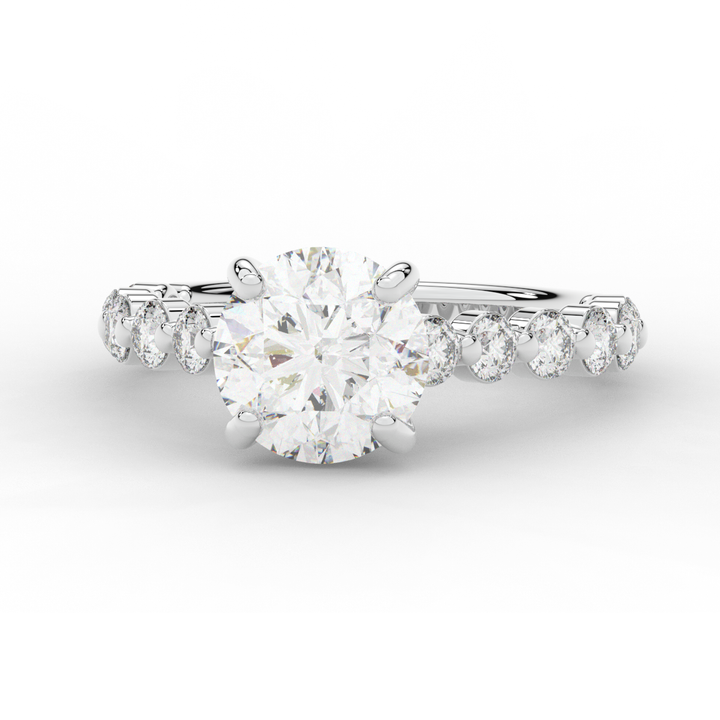 3.90CT.TW ROUND LAB DIAMOND ENGAGEMENT RING - Nazarelle
