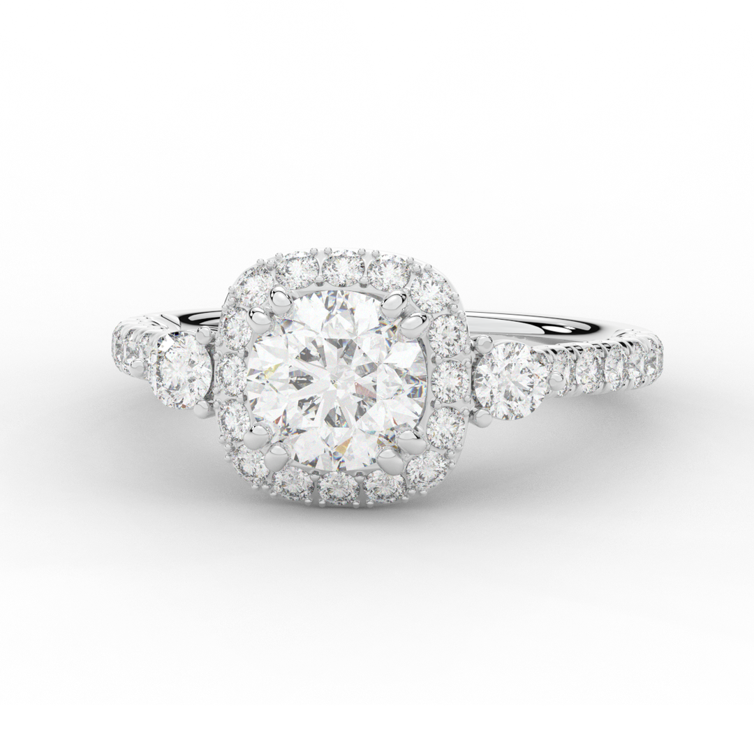 1.75CT.TW ROUND LAB DIAMOND HALO ENGAGEMENT RING - Nazarelle