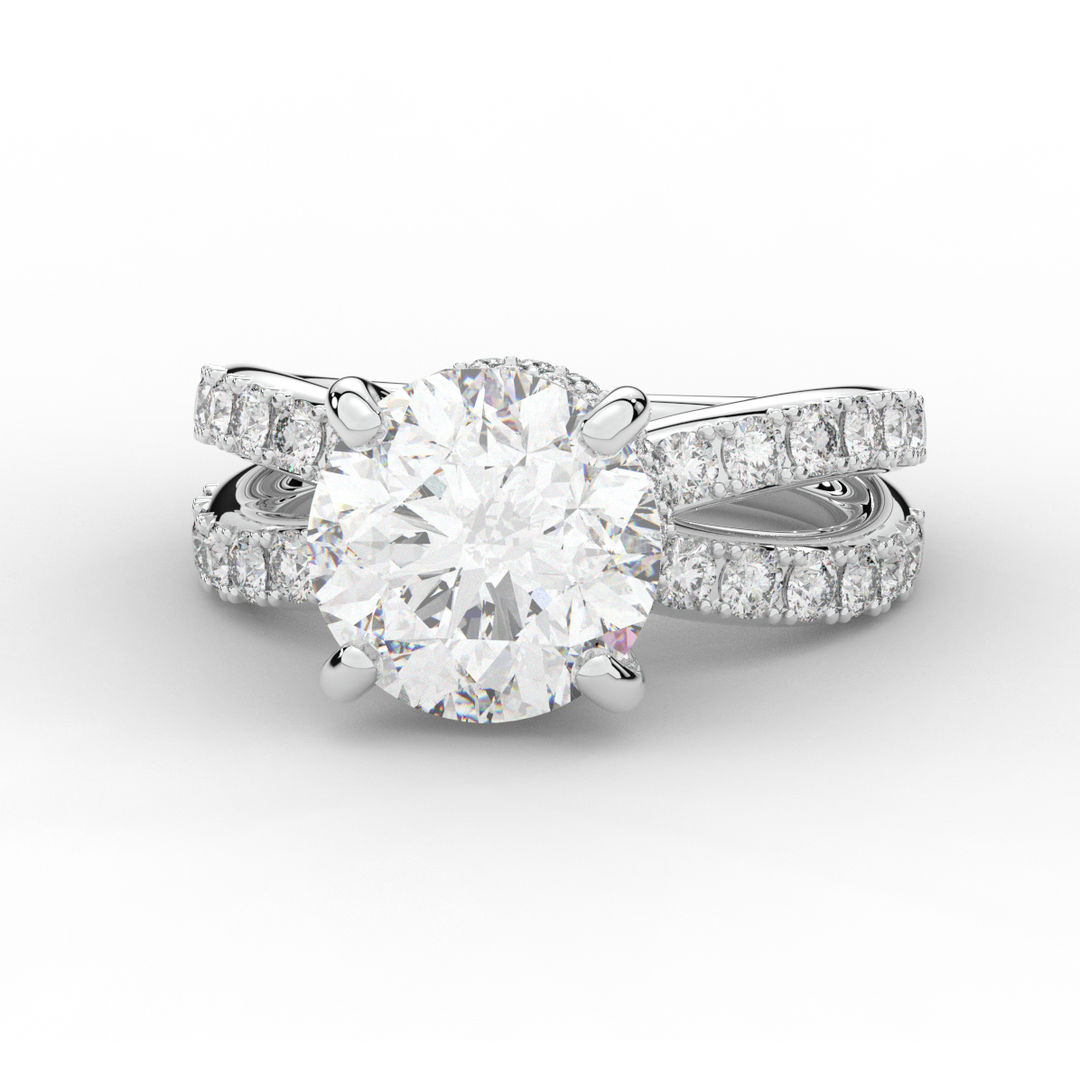 6.25CT.TW ROUND LAB DIAMOND ENGAGEMENT RING - Nazarelle