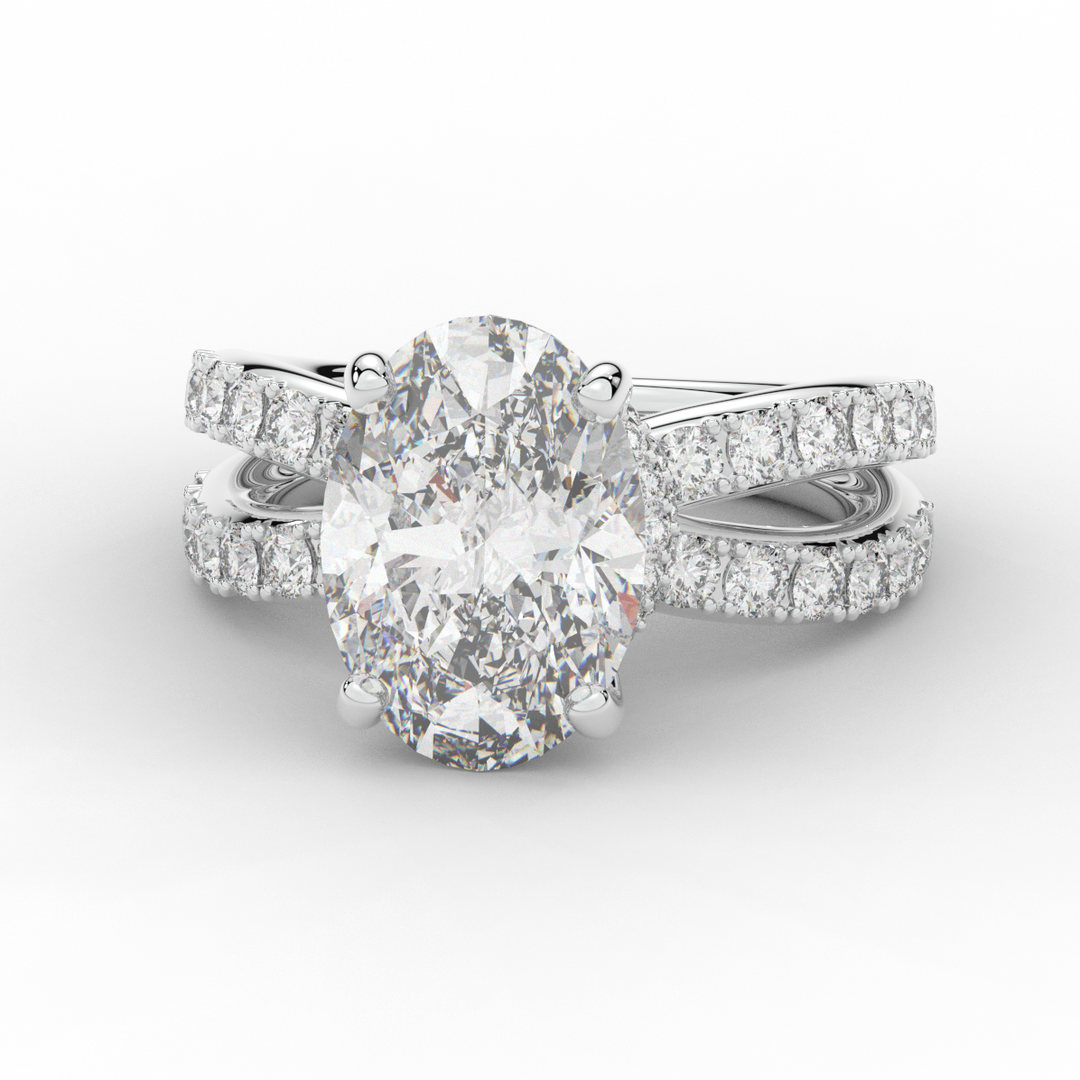 6.25CT.TW OVAL LAB DIAMOND ENGAGEMENT RING - Nazarelle