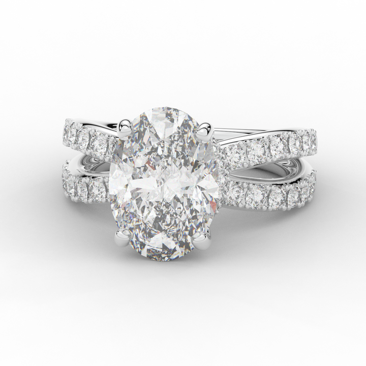 6.25CT.TW OVAL LAB DIAMOND ENGAGEMENT RING - Nazarelle