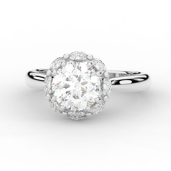 2.40CT.TW ROUND LAB DIAMOND HALO ENGAGEMENT RING - Nazarelle
