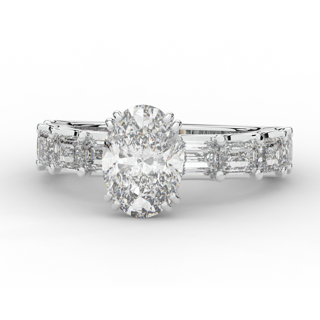 3.75CT.TW OVAL LAB DIAMOND SOLITAIRE ENGAGEMENT RING - Nazarelle