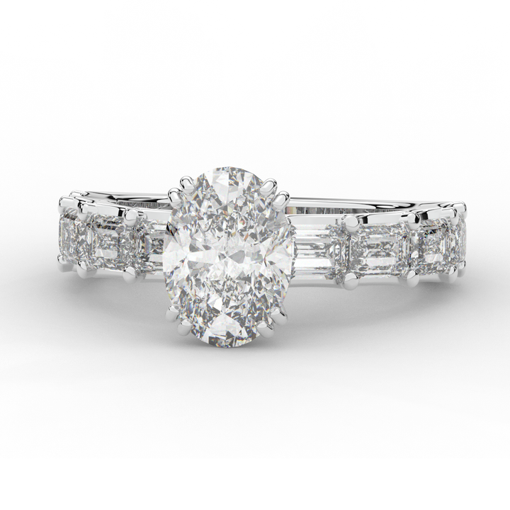 3.75CT.TW OVAL LAB DIAMOND SOLITAIRE ENGAGEMENT RING - Nazarelle