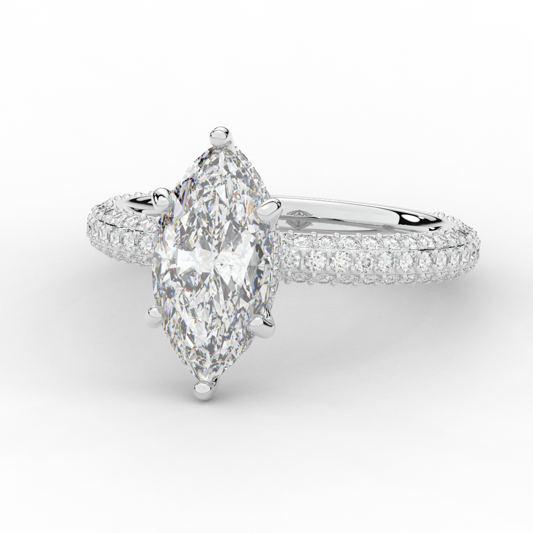 2.60CT.TW MARQUISE LAB DIAMOND ENGAGEMENT RING - Nazarelle