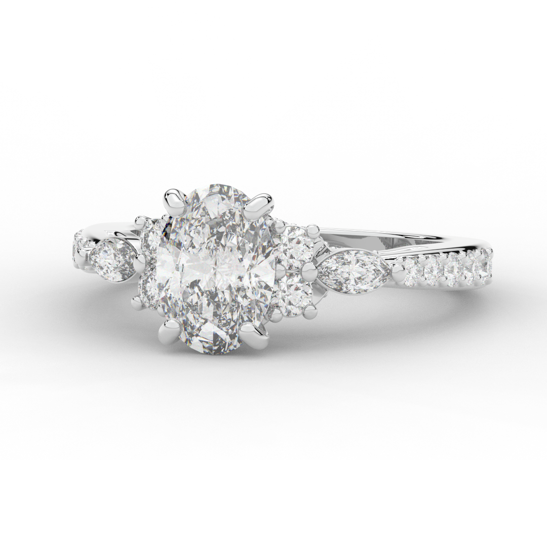 1.35CT.TW OVAL LAB DIAMOND ENGAGEMENT RING - Nazarelle