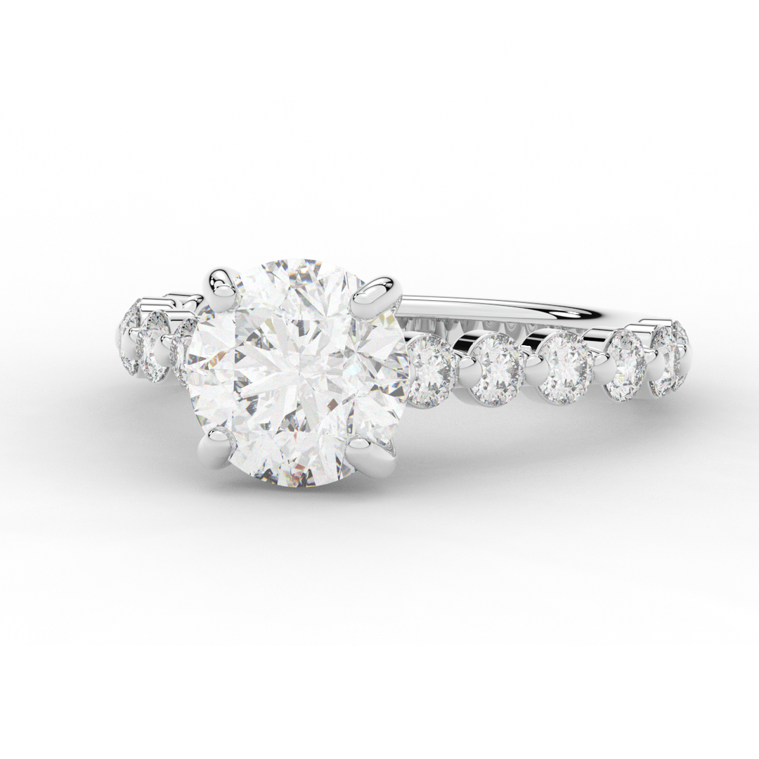 3.90CT.TW ROUND LAB DIAMOND ENGAGEMENT RING - Nazarelle