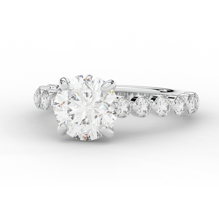 3.90CT.TW ROUND LAB DIAMOND ENGAGEMENT RING - Nazarelle