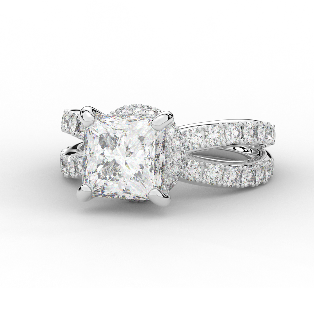 5.25CT.TW PRINCESS LAB DIAMOND ENGAGEMENT RING - Nazarelle