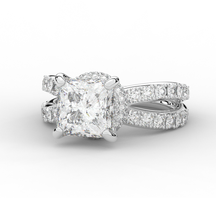 5.25CT.TW PRINCESS LAB DIAMOND ENGAGEMENT RING - Nazarelle