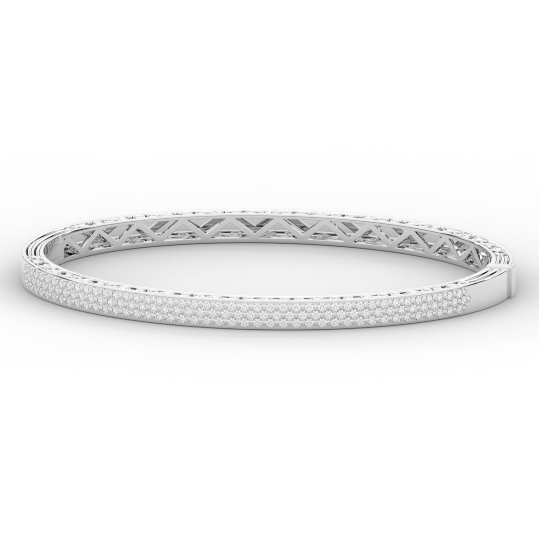 0.75CT.TW 3 ROW ROUND LAB DIAMOND  BANGLE - Nazarelle