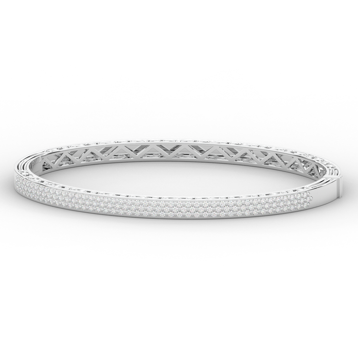 0.75CT.TW 3 ROW ROUND LAB DIAMOND  BANGLE - Nazarelle