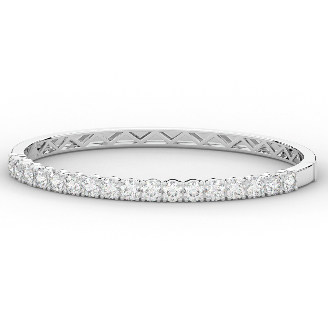 5.00CT.TW ROUND LAB DIAMOND BANGLE - Nazarelle