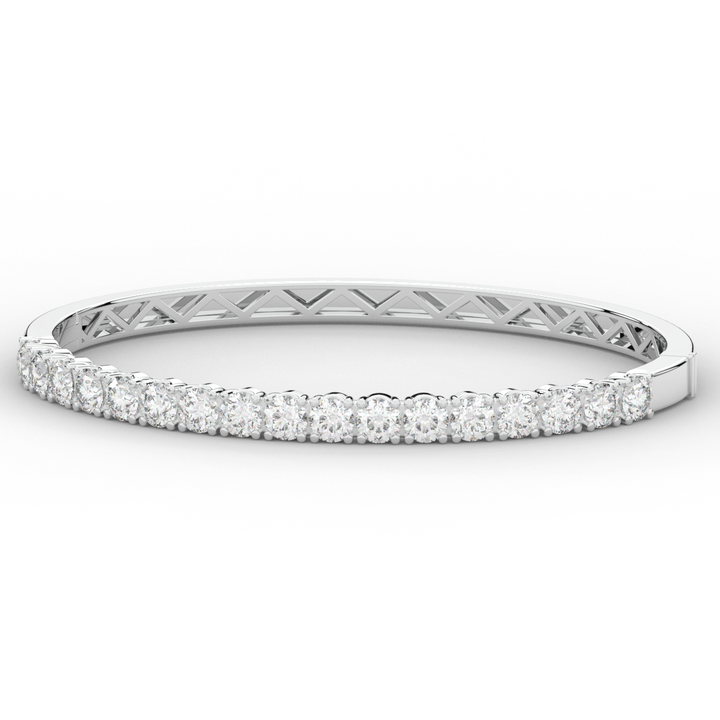 5.00CT.TW ROUND LAB DIAMOND BANGLE - Nazarelle