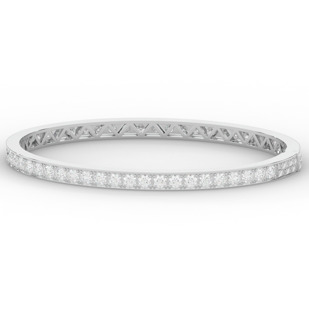 5.10CT.TW ROUND LAB DIAMOND BANGLE - Nazarelle