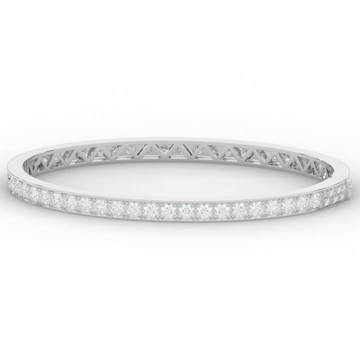 5.10CT.TW ROUND LAB DIAMOND BANGLE - Nazarelle