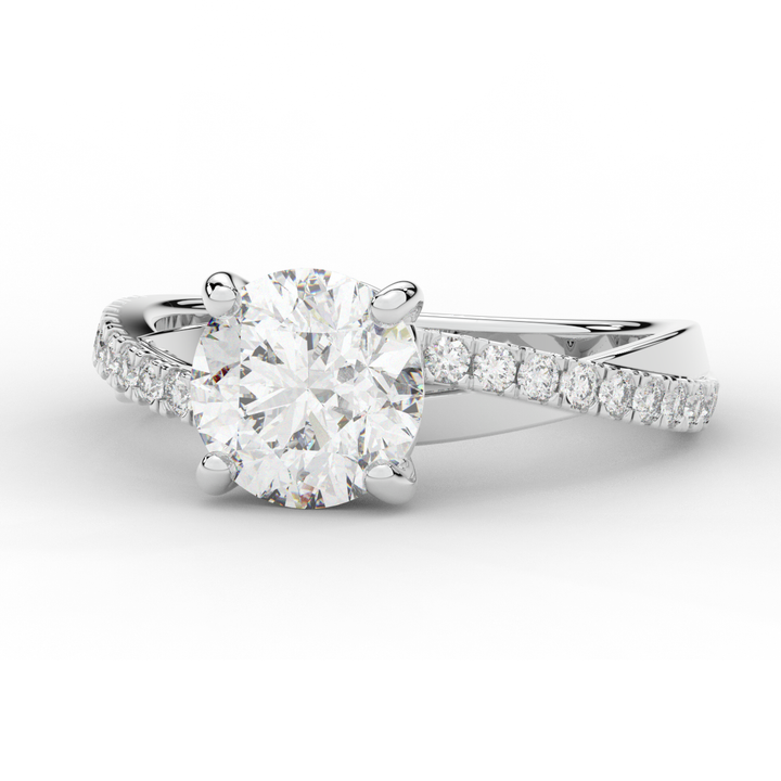 2.20CT.TW ROUND LAB DIAMOND TWISTBAND ENGAGEMENT RING - Nazarelle