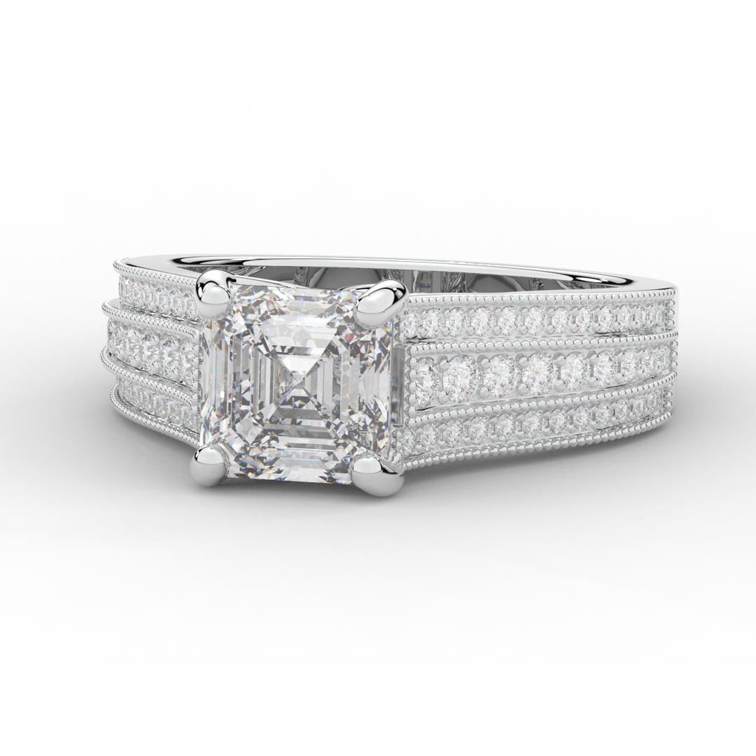 3.55CT.TW ASSCHER LAB DIAMOND ENGAGEMENT RING - Nazarelle