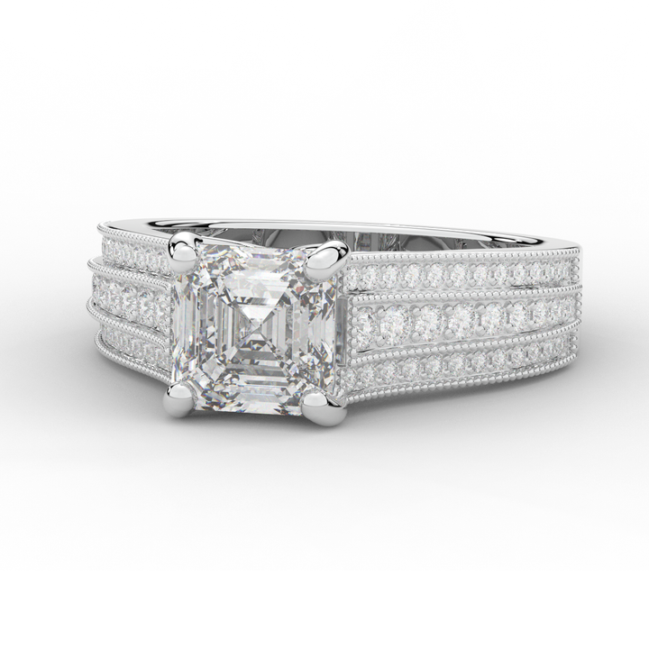 3.55CT.TW ASSCHER LAB DIAMOND ENGAGEMENT RING - Nazarelle