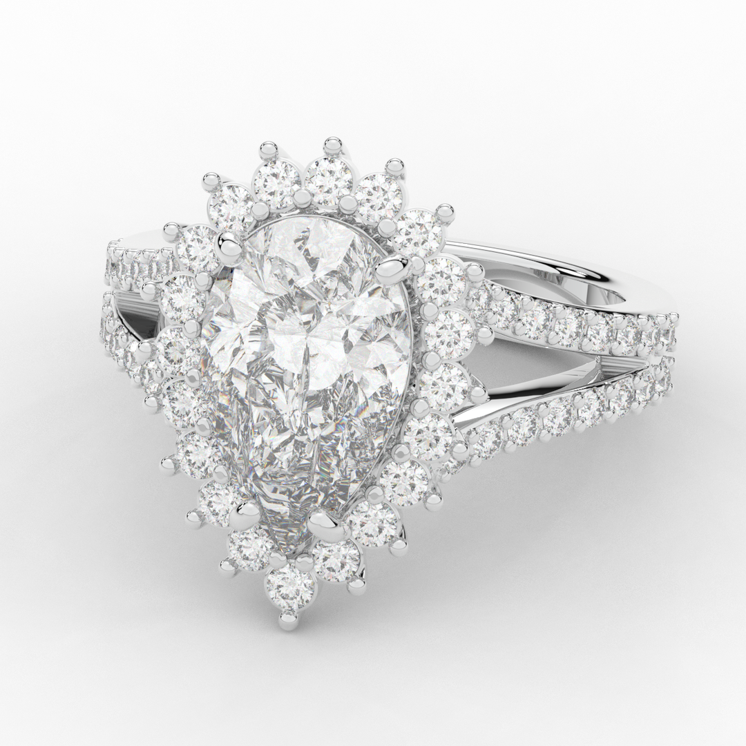 3.60CT.TW ROUND LAB DIAMOND ENGAGEMENT RING - Nazarelle