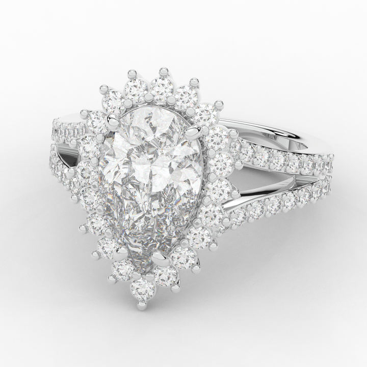 3.60CT.TW ROUND LAB DIAMOND ENGAGEMENT RING - Nazarelle