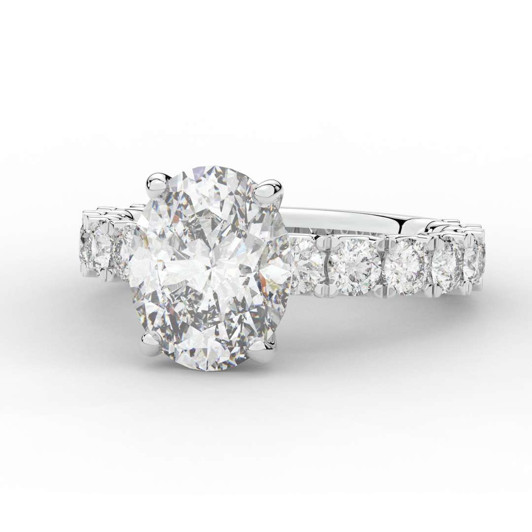 4.35CT.TW OVAL LAB DIAMOND ENGAGEMENT RING - Nazarelle