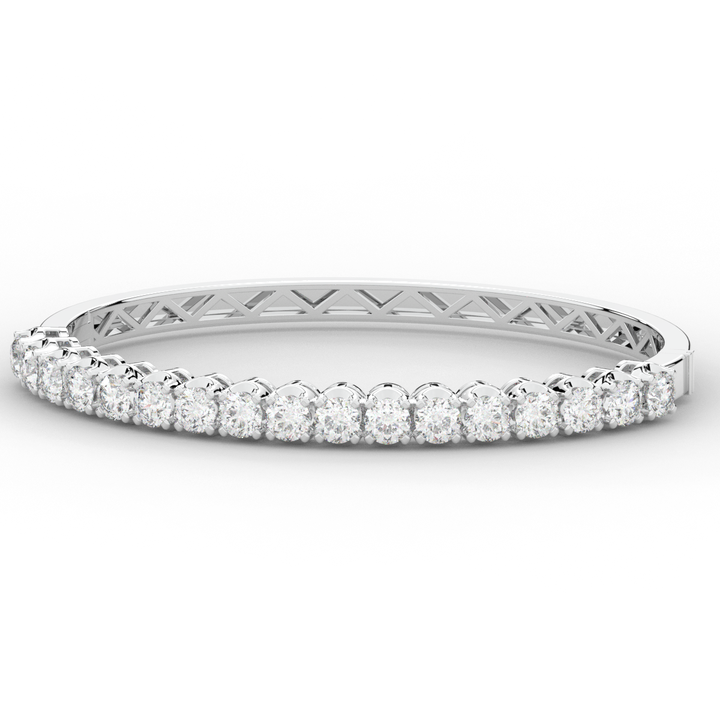 5.00CT.TW ROUND LAB DIAMOND BANGLE - Nazarelle