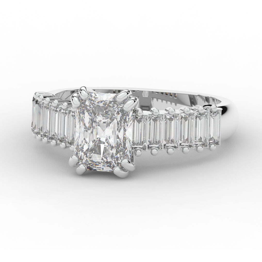 2.60CT.TW RADIANT LAB DIAMOND ENGAGEMENT RING - Nazarelle