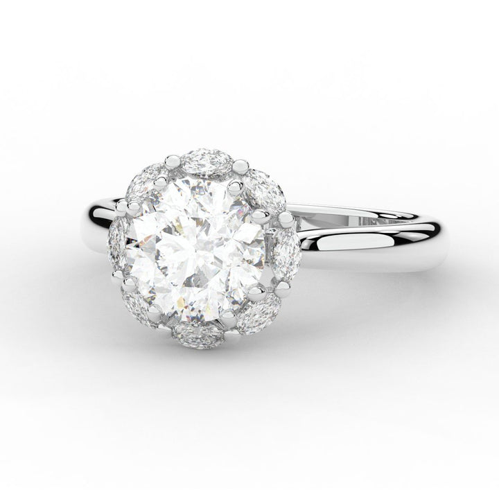 2.40CT.TW ROUND LAB DIAMOND HALO ENGAGEMENT RING - Nazarelle