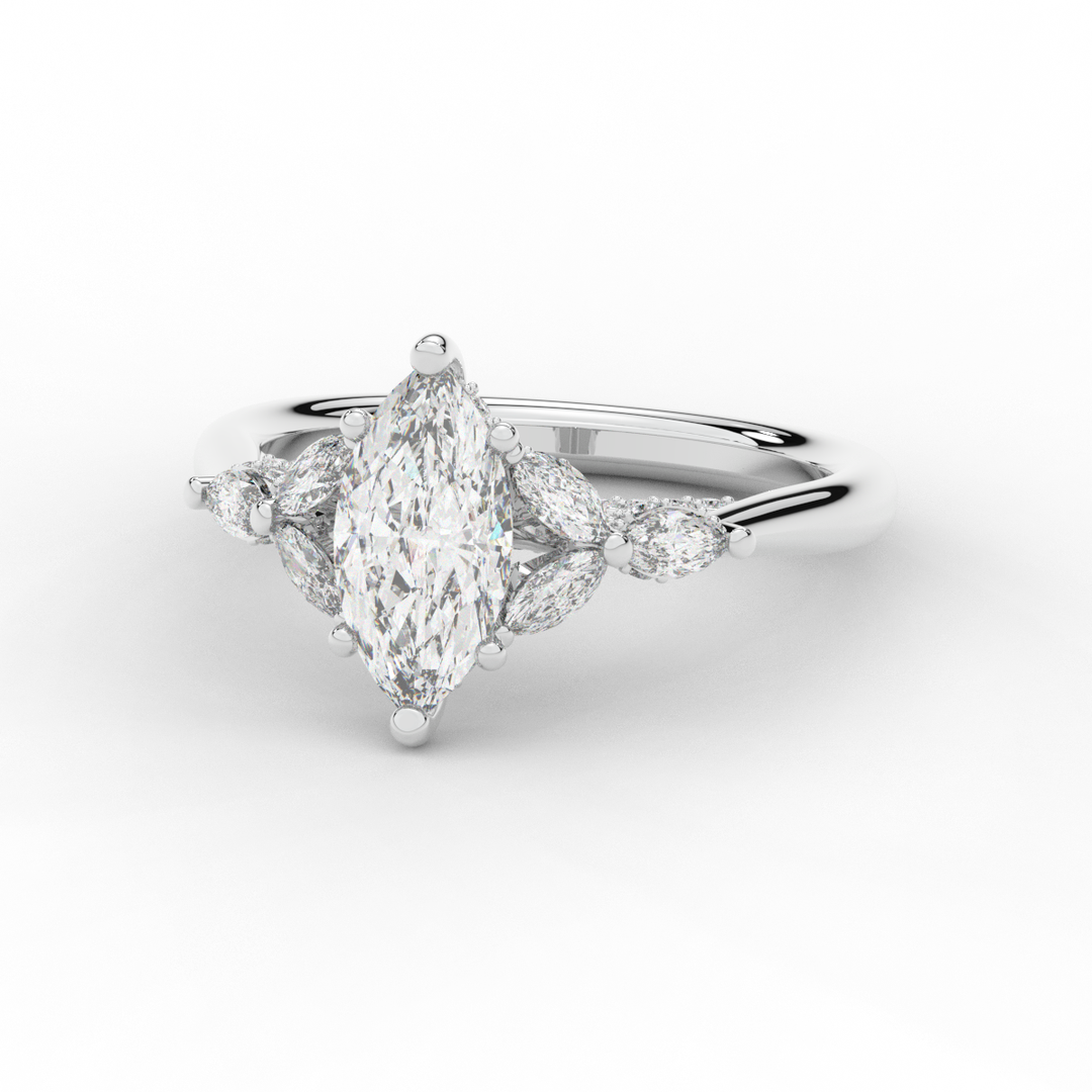 1.50CT.TW MARQUISE LAB DIAMOND ENGAGEMENT RING - Nazarelle
