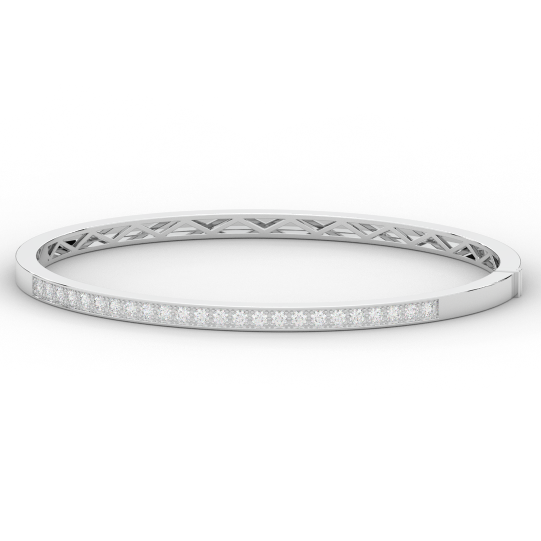 0.90CT.TW ROUND LAB DIAMOND BANGLE - Nazarelle