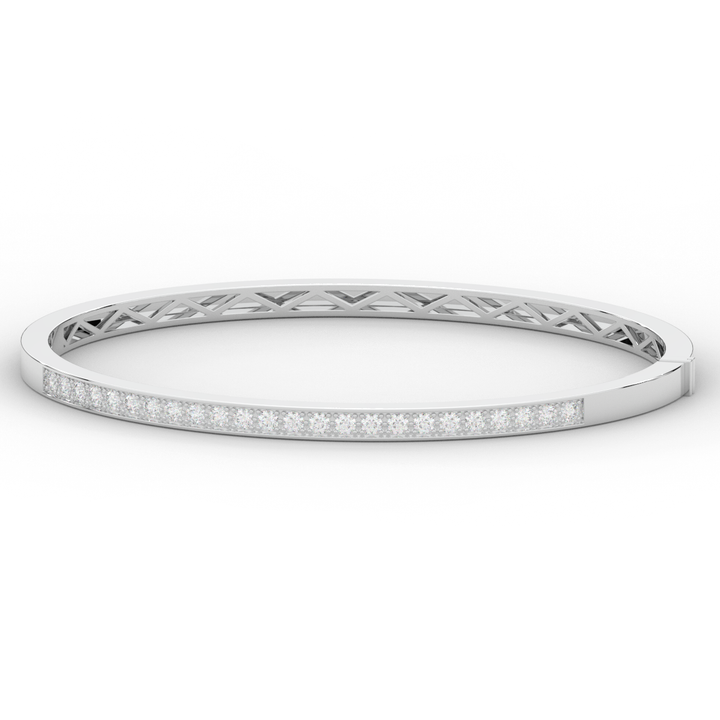 0.90CT.TW ROUND LAB DIAMOND BANGLE - Nazarelle