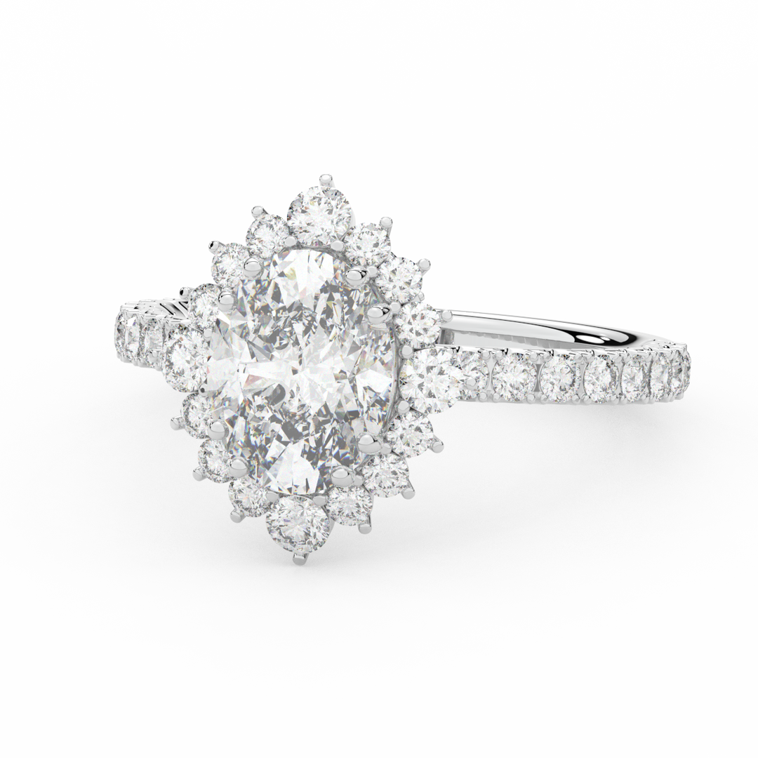 2.80CT.TW OVAL LAB DIAMOND HALO ENGAGEMENT RING - Nazarelle